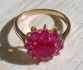 Позлатен дамски пръстен с камъни цвете 9к (нов)
